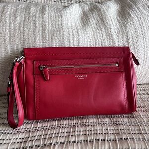 Coach Cherry Red Leather Wristlet